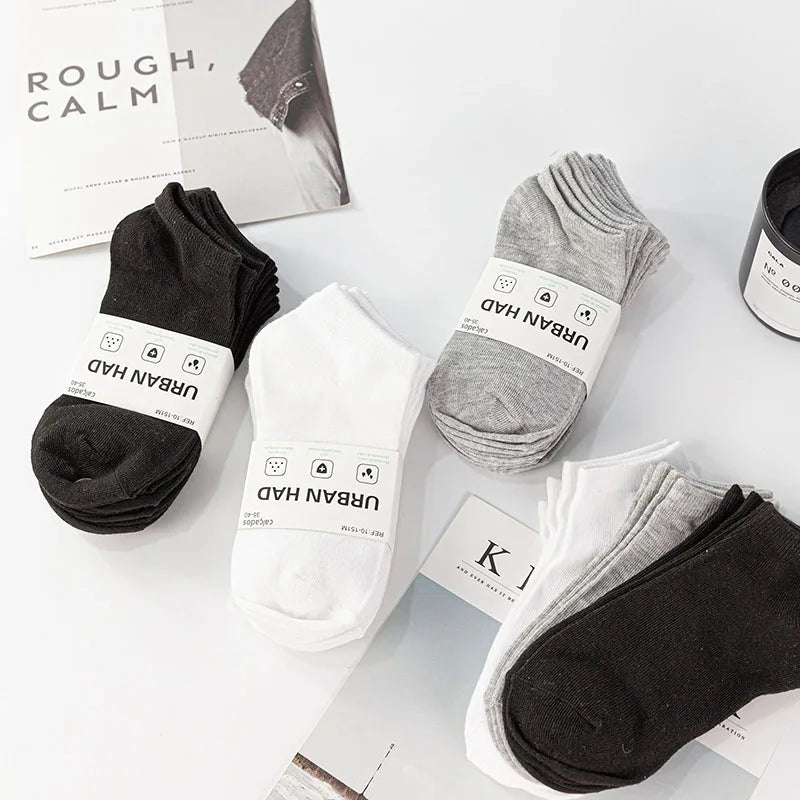 Men and Women Polyester Cotton Anti Bacterial Anti-Stinky Boat Half Men's Socks 6 Pairs 6 Pairs Men's Socks